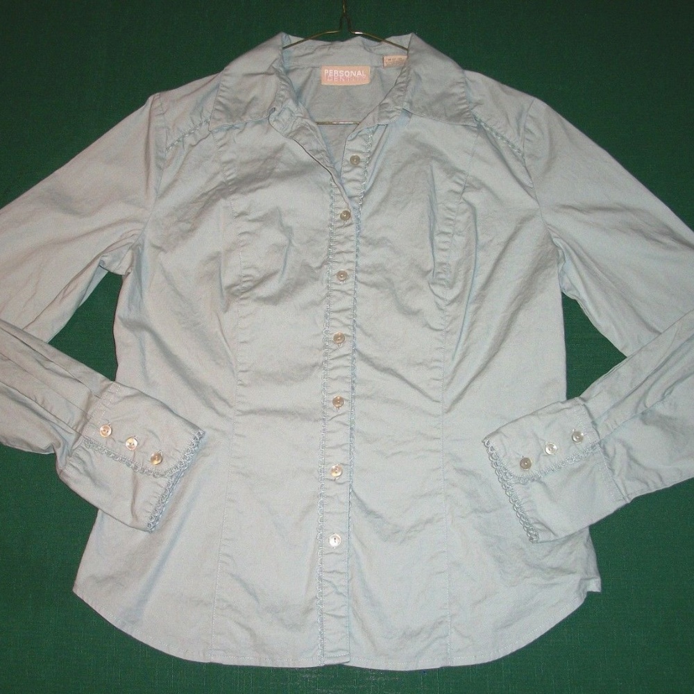 Personal Identity Green Cotton Blouse M 7/9
